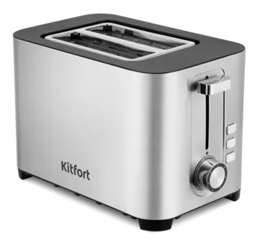 Тостер Kitfort KT-6099 850 Вт, подогрев, размораживание, черный/серебристый (KT-6099)