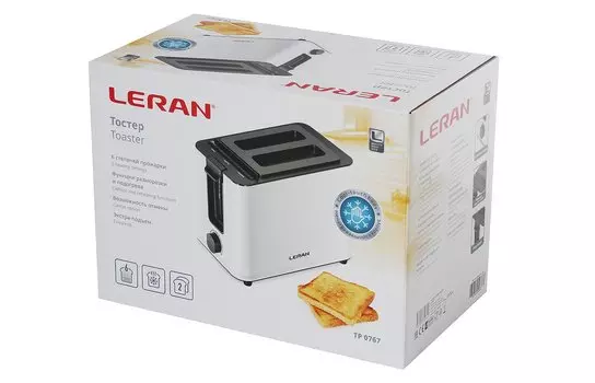 Тостер LERAN TP 0767 800Вт, подогрев, размораживание, белый (433558)