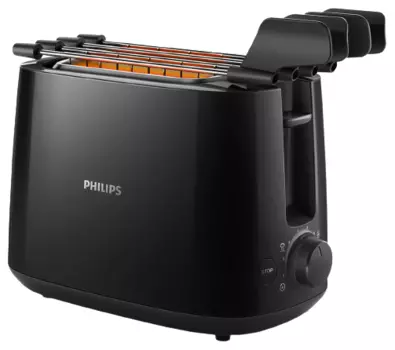 Тостер Philips HD2583/90 650Вт, подогрев, размораживание, черный (HD2583/90)