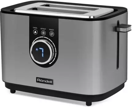 Тостер Rondell RDE-1200 1 кВт, подогрев, размораживание, серебристый (RDE-1200)