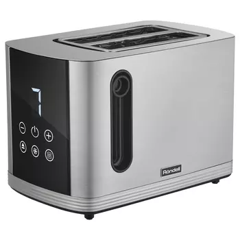 Тостер Rondell RDE-1201 1 кВт, подогрев, размораживание, нержавеющая сталь/черный (RDE-1201)