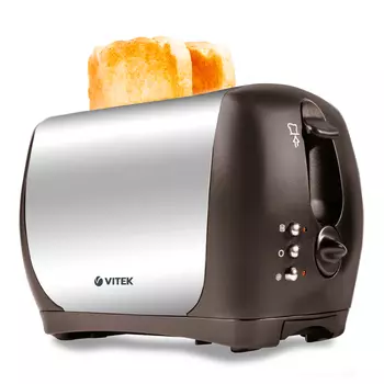 Тостер VITEK Illusion VT-1573 850 Вт, подогрев, размораживание, серебристый (VT-1573)