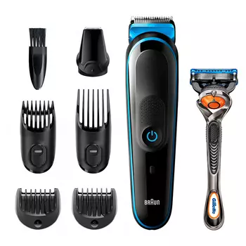 Триммер Braun MGK5245 + Бритва Gillette, черный/синий (MGK5245)