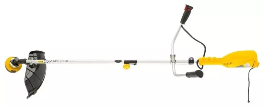 Триммер DENZEL TE-1400, 1400Вт, сетевой, реж.эл.: леска/нож, Т-образная (велосипедная) рукоять, плечевой ремень, верхнее положение двигателя, 7.16кг (96612)