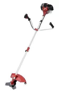 Триммер ELITECH Т 52Р, 2.4 л.с., 9000 об/мин, бензиновый, реж.эл.: леска и нож, Т-образная (велосипедная) рукоять, плечевой ремень, верхнее положение двигателя, 9.6кг