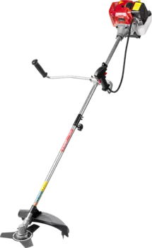 Триммер ЗУБР КРБ-430, 1100Вт, 1.5 л.с., 10000 об/мин, бензиновый, реж.эл.: леска и нож, Т-образная (велосипедная) рукоять, плечевой ремень, верхнее положение двигателя, 7.8кг