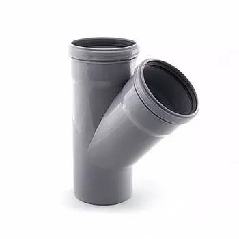 Тройник РосТурПласт ∅110мм x ∅110мм, 45°, полипропилен (11431/36575)