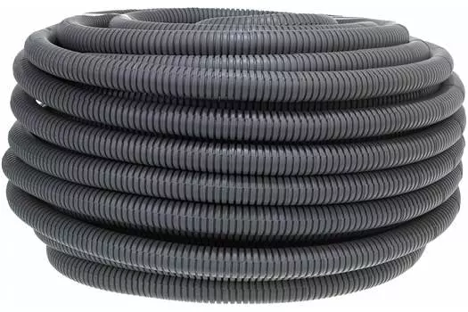 Труба гофрированная ЭРА, 2.5 см/1.83 см, 50 м, легкая, с протяжкой, ПВХ, серый (Б0020113)