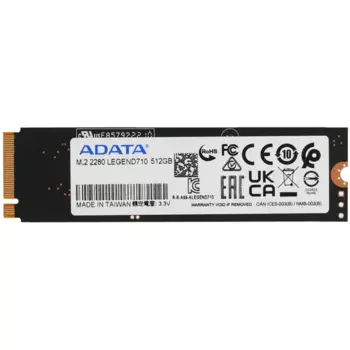 Твердотельный накопитель (SSD) ADATA 512Gb LEGEND 710, 2280, M.2, NVMe (ALEG-710-512GB) Bulk (OEM)