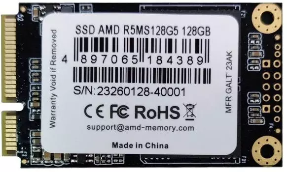 Твердотельный накопитель (SSD) AMD 128Gb, mSATA, mSATA (R5MS128G5) Retail