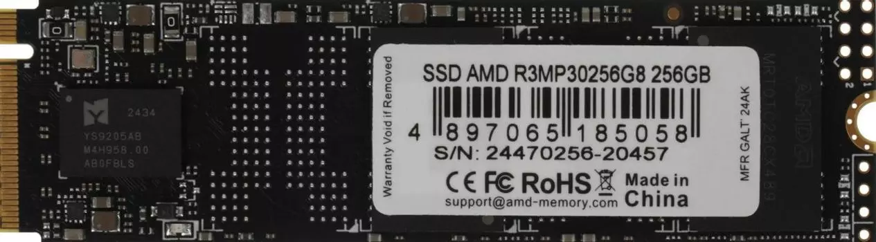 Твердотельный накопитель (SSD) AMD 256Gb Radeon R3 R3MP30256G8, 2280, M.2, NVMe (R3MP30256G8) Retail
