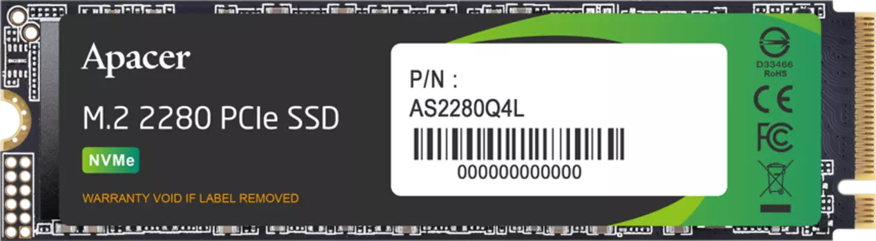Твердотельный накопитель (SSD) Apacer 2Tb AS2280Q4L, 2280, M.2, NVMe (AP2TBAS2280Q4L-1) Retail