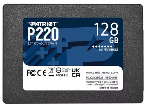 Твердотельный накопитель (SSD) Patriot 128Gb P220, 2.5", SATA3 (P220S128G25) Retail