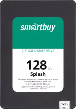 Твердотельный накопитель (SSD) SmartBuy 128Gb Splash (2019), 2.5", SATA3 (SBSSD-128GT-MX902-25S3)