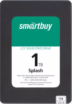Твердотельный накопитель (SSD) SmartBuy 1Tb Splash (2019), 2.5", SATA3 (SBSSD-001TT-MX902-25S3)