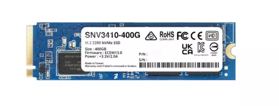 Твердотельный накопитель (SSD) Synology 400Gb SNV3410, M.2 2280, PCI-E, NVMe (SNV3410-400G)