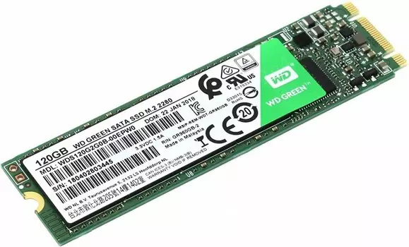 Твердотельный накопитель (SSD) Western Digital 120Gb Green, 2280, M.2 (WDS120G2G0B)