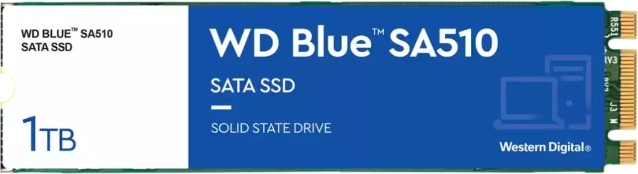 Твердотельный накопитель (SSD) Western Digital 1Tb Blue SA510, 2280, M.2 (WDS100T3B0B)