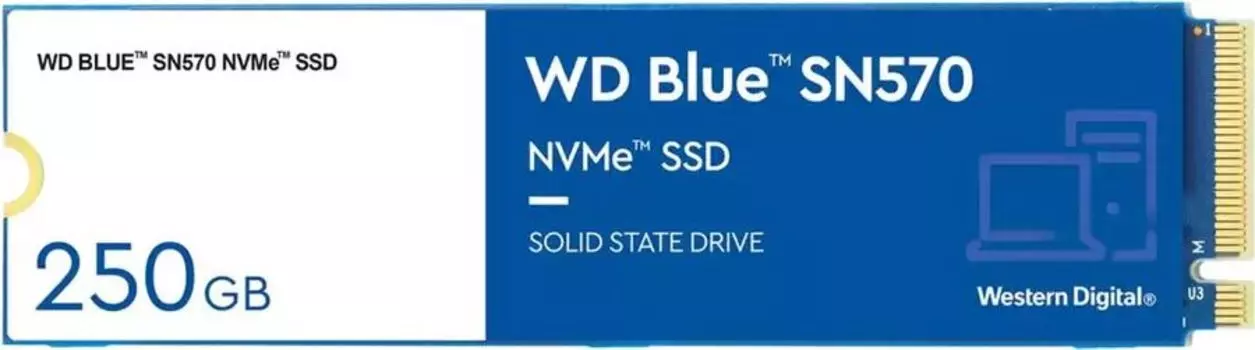 Твердотельный накопитель (SSD) Western Digital 250Gb SN570, 2280, M.2, NVMe (WDS250G3B0C)