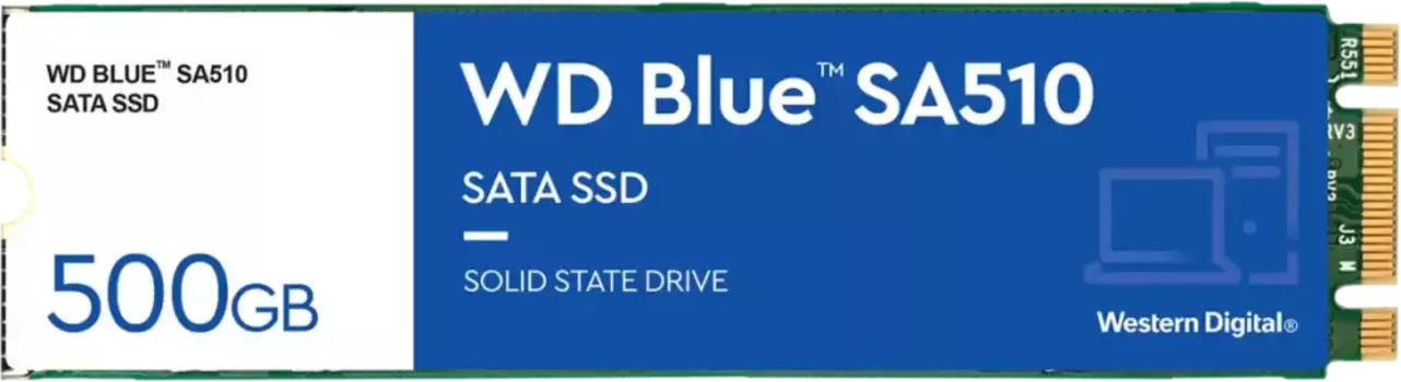 Твердотельный накопитель (SSD) Western Digital 500Gb Blue SA510, 2280, M.2 (WDS500G3B0B)