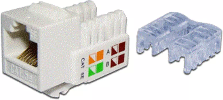 TWT Модуль Keystone RJ45, Cat.5E, UTP, 90 градусов, белый TWT-OK45UTP/5E-WH