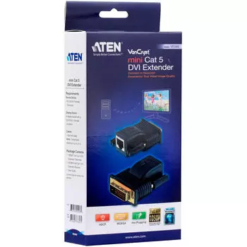 Кабель-удлинитель DVI-D(M), 20 м, черный Aten (VE066-AT)