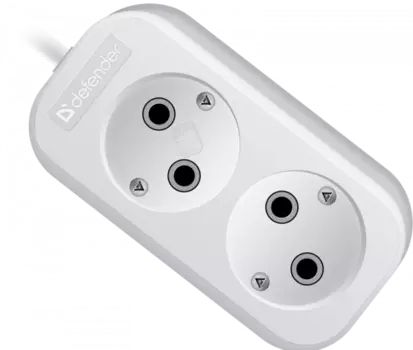 Удлинитель Defender B220, 2-розетки, 5 м, белый (99272)
