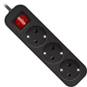 Удлинитель Defender G350, 3-розетки, 5м, черный (99335)