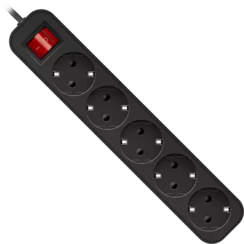 Удлинитель Defender G550, 5-розеток, 5м, черный (99343)