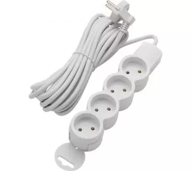 Удлинитель Duwi 32011 3, 4-розетки, 5м, белый (32011 3)