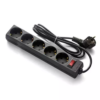 Удлинитель ExeGate EC-5-3B, 5-розеток, 3м, черный (EX279357RUS)