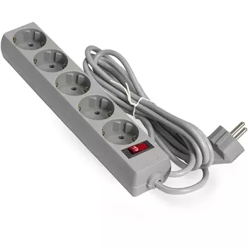 Удлинитель ExeGate EC-5-5G, 5-розеток, 5м, серый (EX285800RUS)