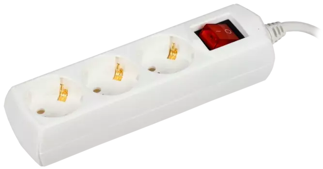 Удлинитель IEK Generica У03В , 3-розетки, 1.5м, белый (WYP10-10-03-D15-ZK-G)