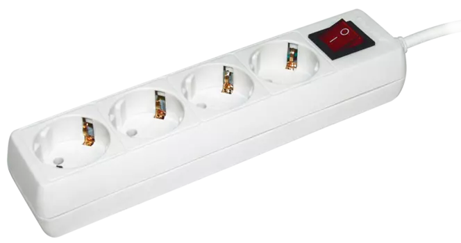 Удлинитель Iek У04К, 4-розетки, 3м, белый (WYP10-16-04-03-ZK-N)