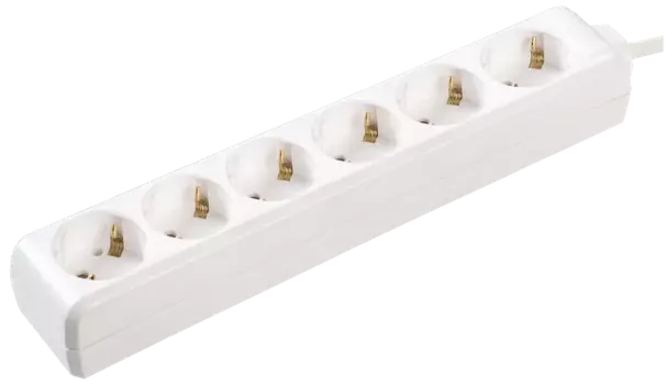 Удлинитель IEK У06, 6-розеток, 5 м, белый (WYP10-16-06-05-Z-N)