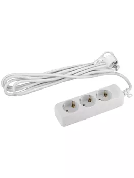 Удлинитель Эра U-3e-1,5m-3x1,5, 3-розетки, 1.5 м, белый (Б0044031)