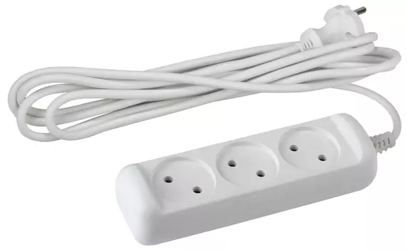 Удлинитель Эра UX-3-5m, 3-розетки, 5м, белый (Б0035749)