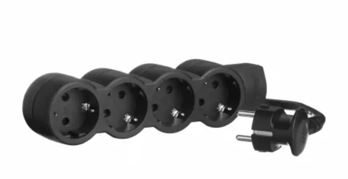 Удлинитель Legrand 4X2К+З, 4-розетки, 1.5м, черный (695025)