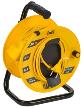Удлинитель на катушке IEK Garden УК30, 1-розетка, 30 м, желтый (GD-KP40-06-01-30)