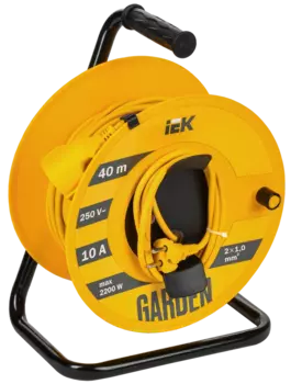 Удлинитель на катушке IEK Garden УК40, 1-розетка, 40 м, желтый (GD-KP50-10-01-40)