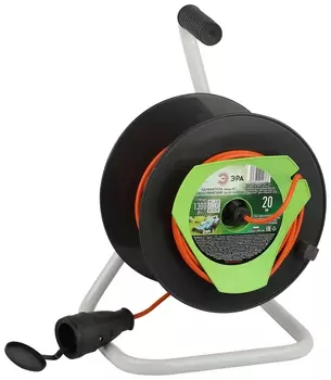 Удлинитель на катушке Эра RP-1-2x0.75-20m, 1-розетка, 20 м, черный/оранжевый (Б0059767)