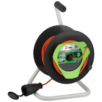 Удлинитель на катушке Эра RP-1-2x0.75-30m, 1-розетка, 30 м, черный/оранжевый (Б0059768)