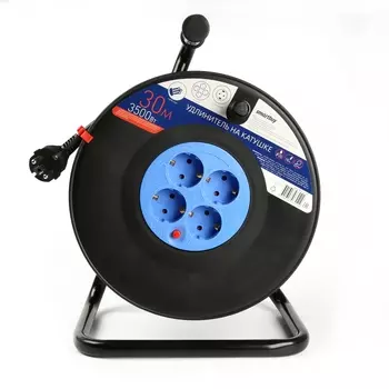 Удлинитель на катушке Smartbuy , 4-розетки, 30м, черный (SBE-16-4-30-Z)