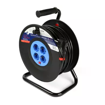 Удлинитель на катушке Smartbuy , 4-розетки, 40м, черный (SBE-16-4-40-Z)