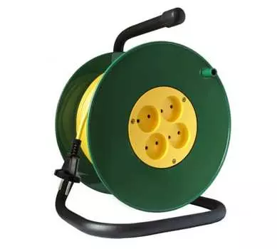 Удлинитель на катушке Союз, 4-розетки, 40м, зеленый/желтый ( 481S-3104)