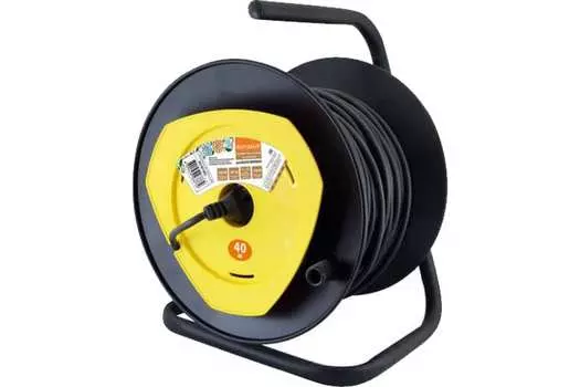Удлинитель на катушке TDM, 1-розетка, 40м, черный (SQ1307-0403)