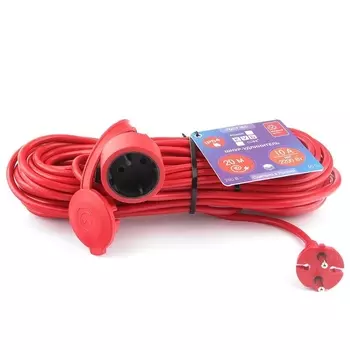 Удлинитель PowerCube PC-3-B-20, 1-розетка, 20м, красный (PC-3-B-20)