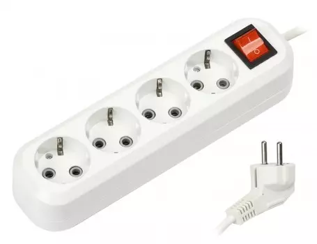 Удлинитель Smartbuy, 4-розетки, 2м, белый (SBE-16-4-02-ZS)