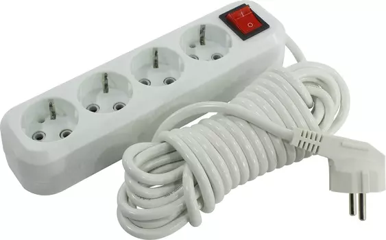 Удлинитель Smartbuy, 4-розетки, 5м, белый (SBE-16-4-05-ZS)