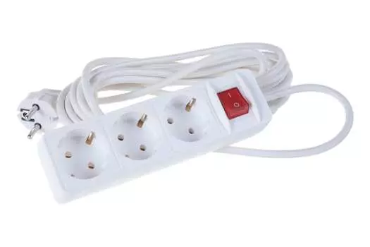 Удлинитель Союз, 3-розетки, 5м, белый (481S-7305)